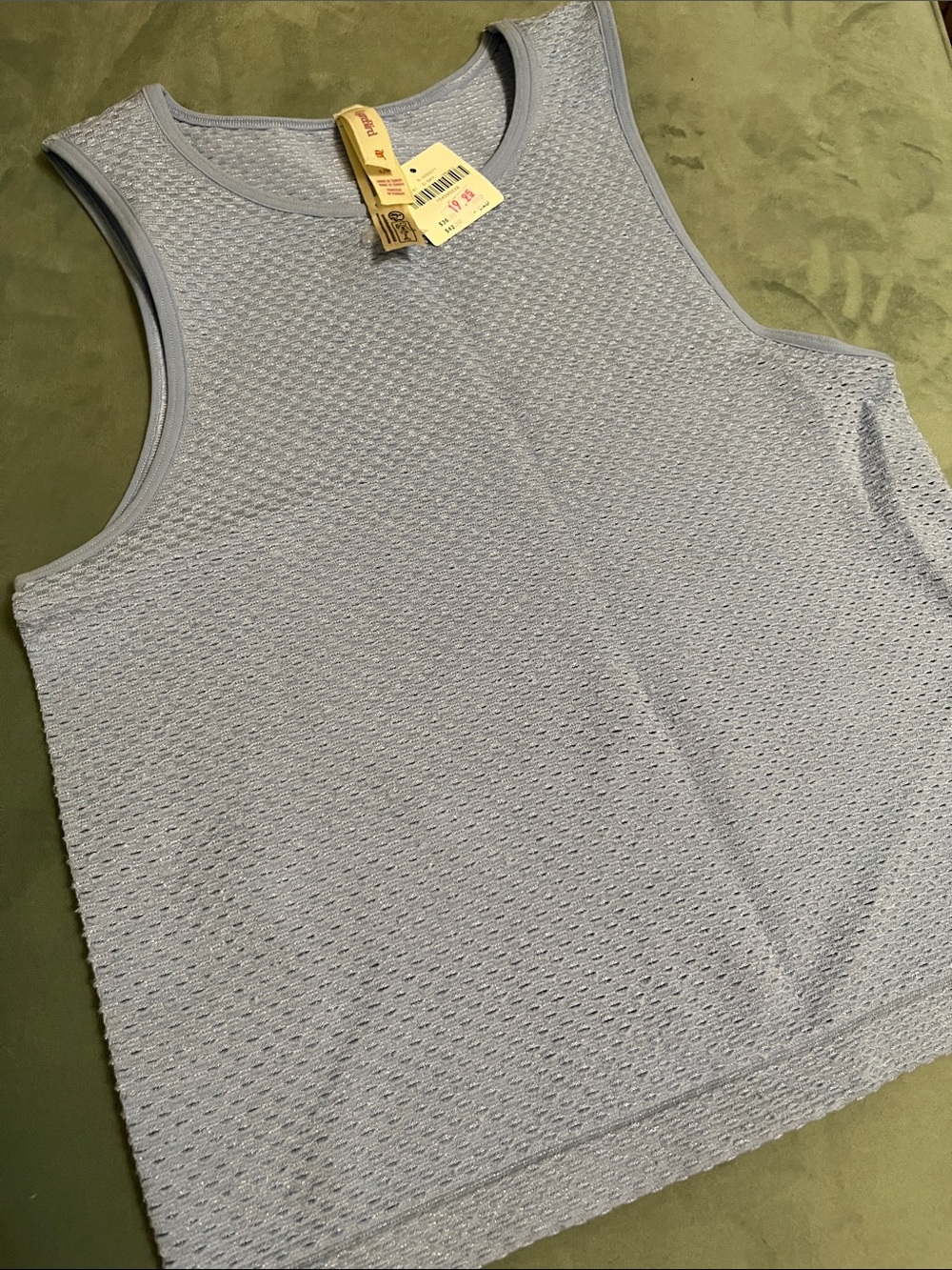 NWT Anthropologie Lyrebird periwinkle Crochet-Look Crop Tank Sz S/M